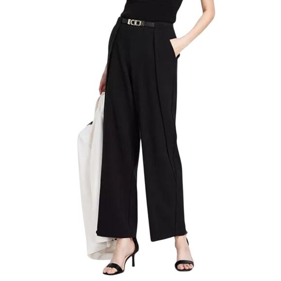 Anne Klein Pants - Anne Klein Women's Belted High-Rise Wide Leg Pants in Anne Black